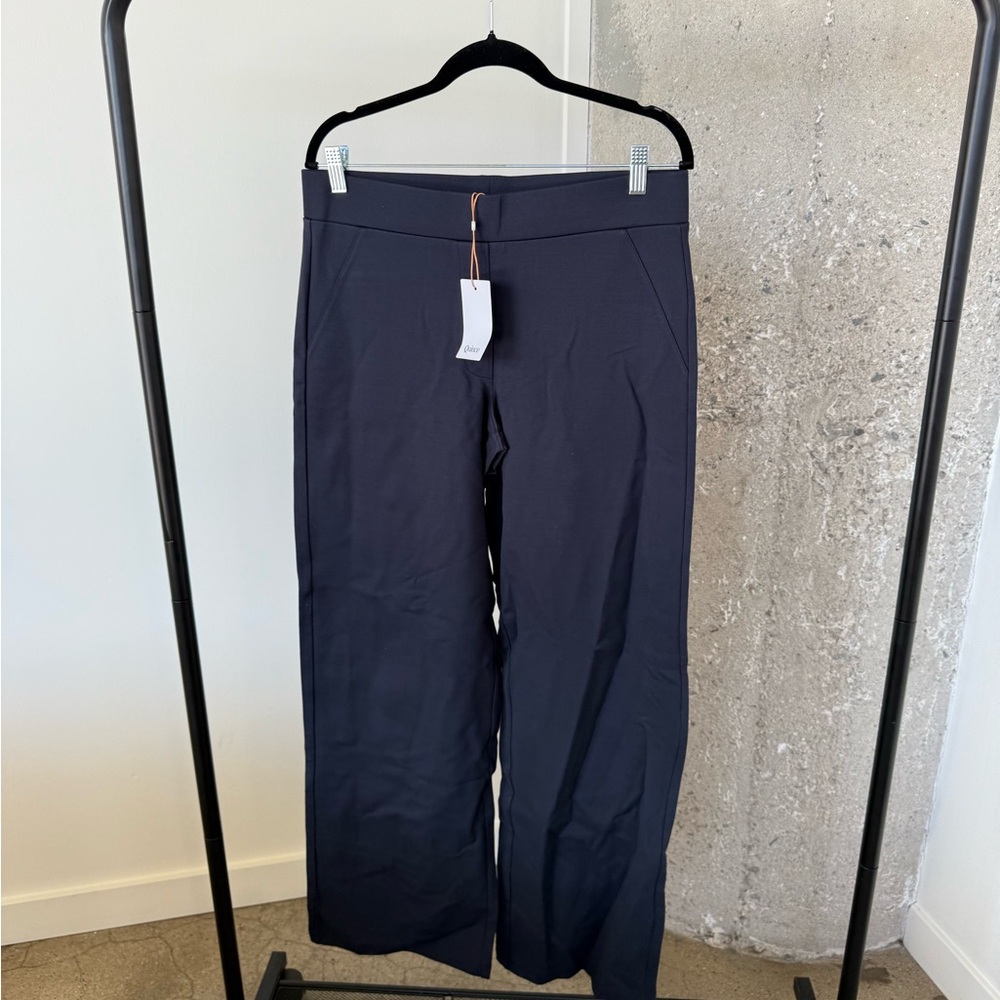 Quince Navy Blue Wide-Leg Pants